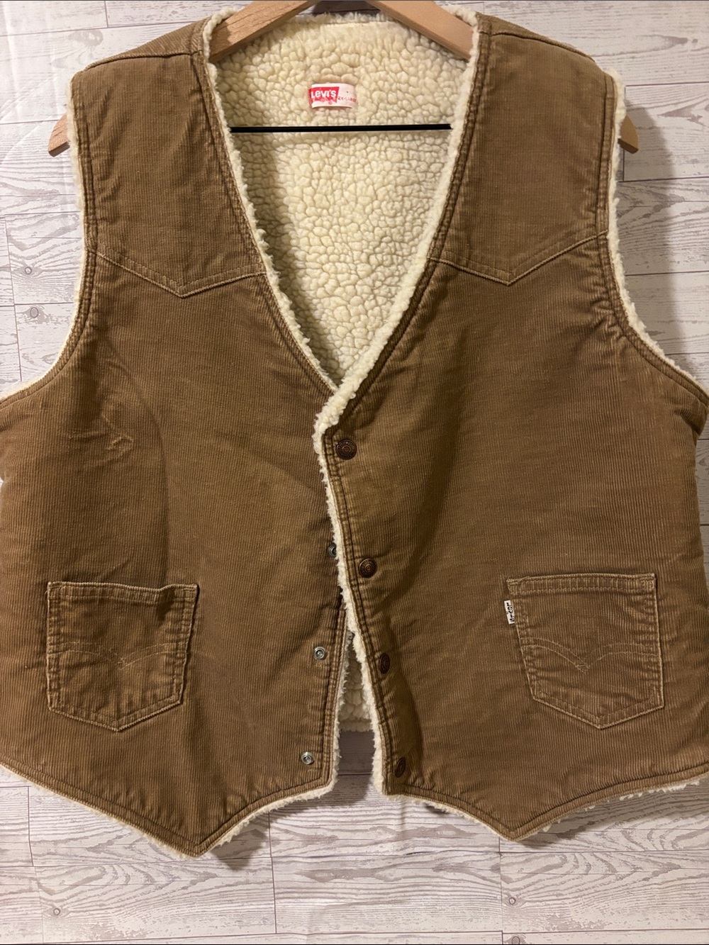 Levis vintage corduroy trucker vest men's XL Made in USA 1980 Olympics